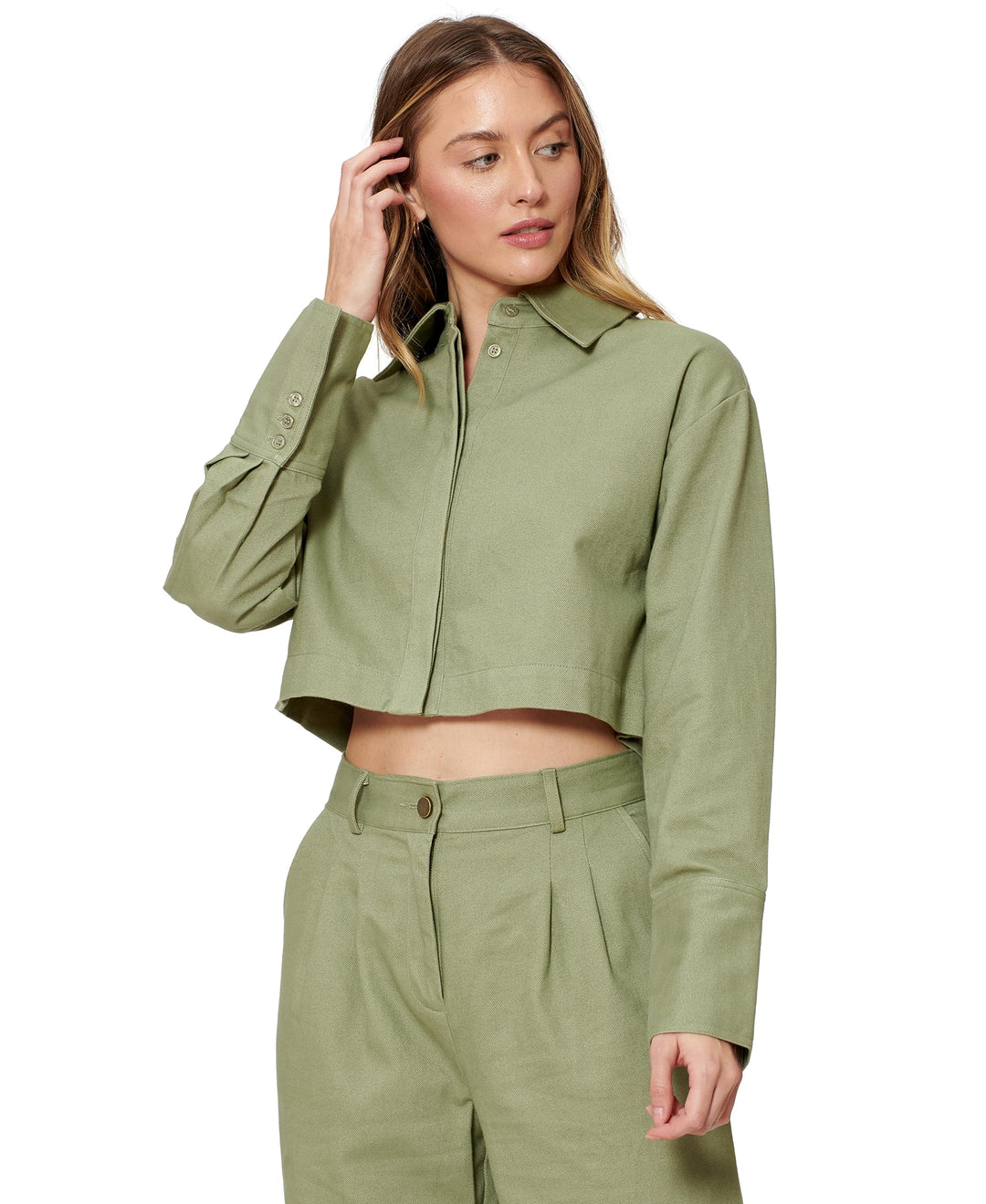 Sofia Richie Cropped Shirt Jacket