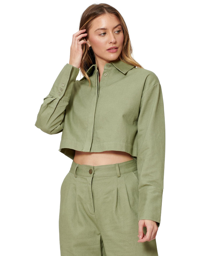 Sofia Richie Cropped Shirt Jacket