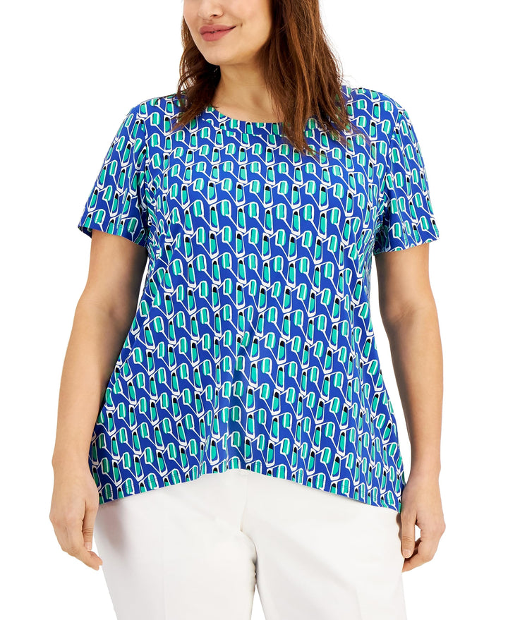 Anne Klein Plus Size Printed High Low T-Shirt