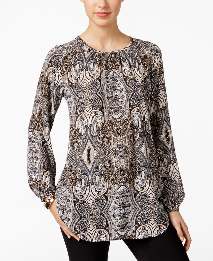 Charter Club Petite Paisley-Print Top