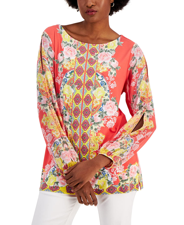 JM Collection Womens Printed Top