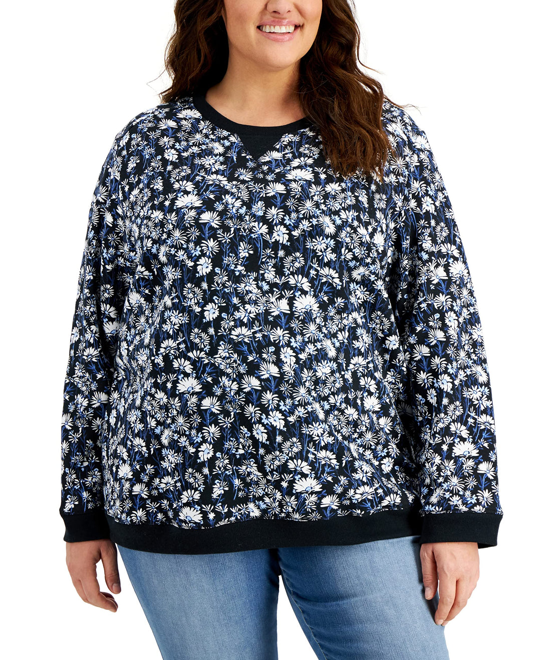 Karen Scott Plus Printed Sweatshirt