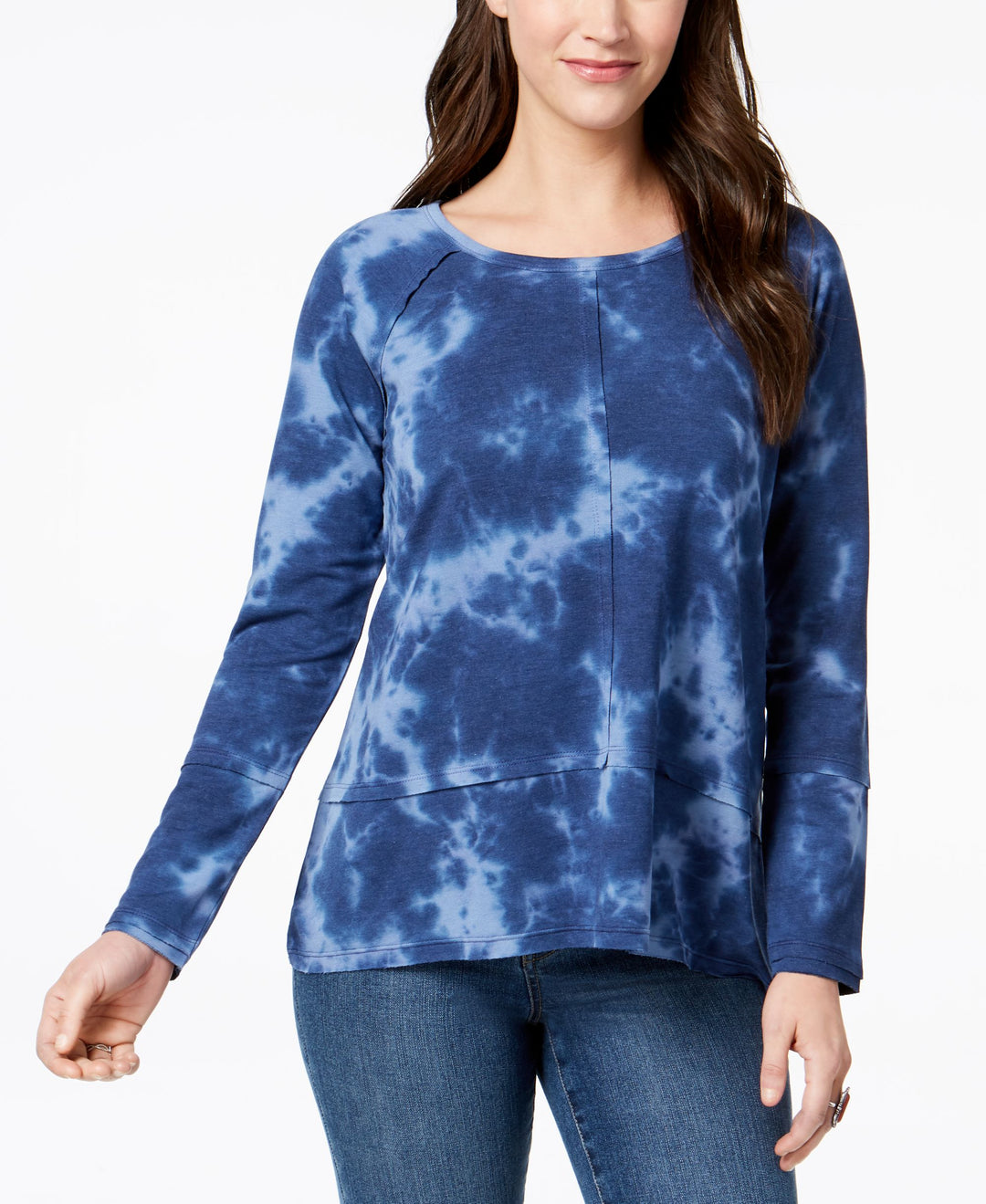 Style & Co Cotton Tie Dyed High Low T-Shirt