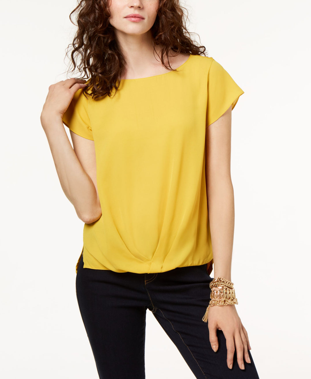 Petite Pleated Hem Top
