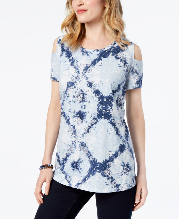 Style & Co Cotton Cold Shoulder T-Shirt