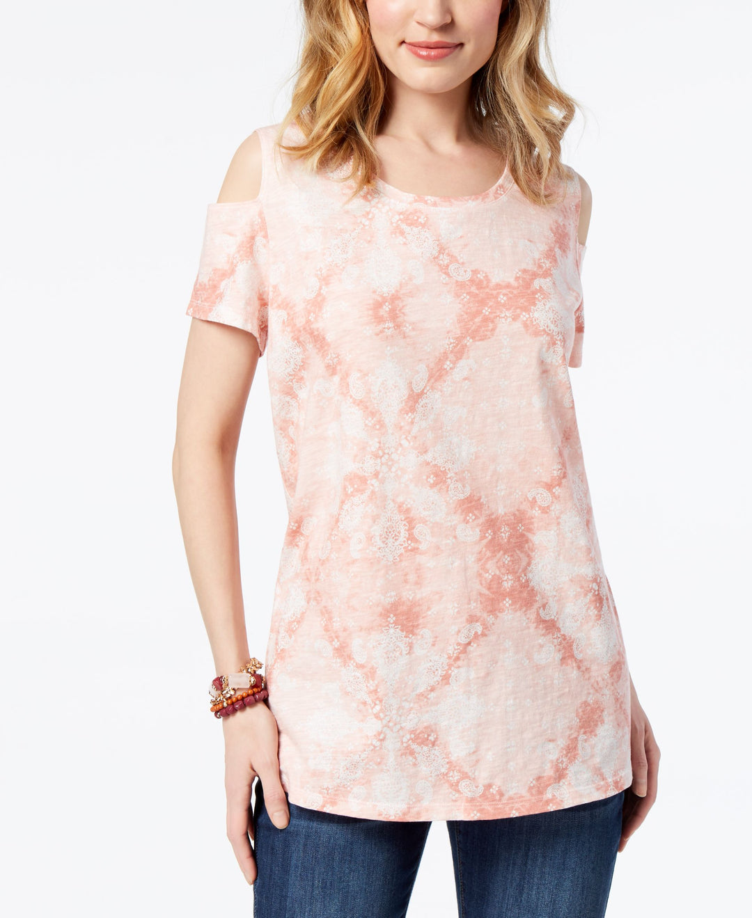 Style & Co Cotton Cold Shoulder T-Shirt