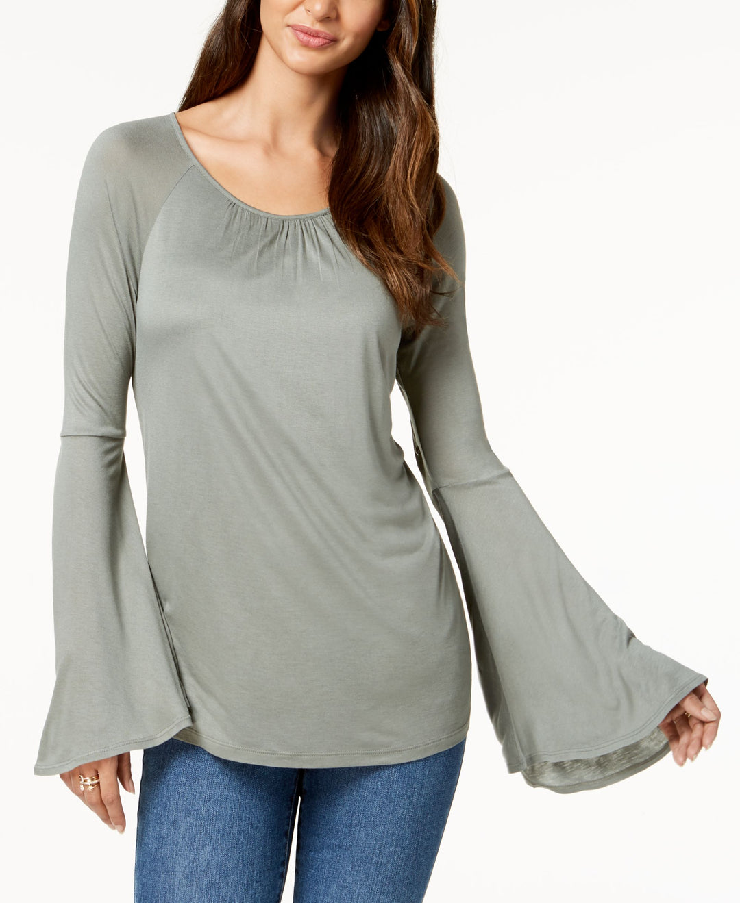 Lantern-Sleeve Top