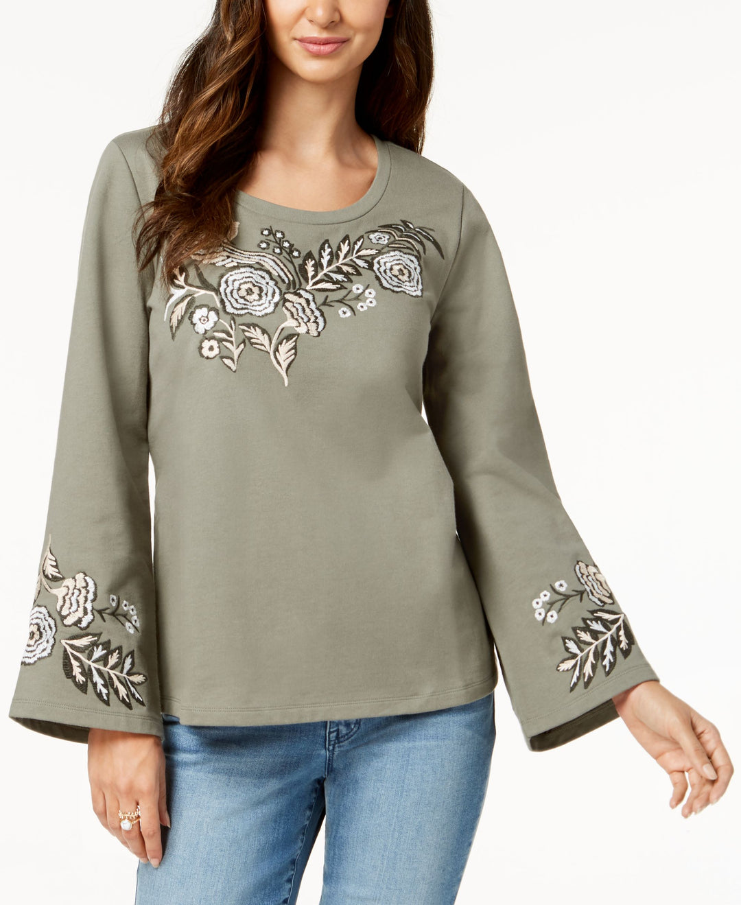 Style & Co Cotton Embroidered Sweatshirt