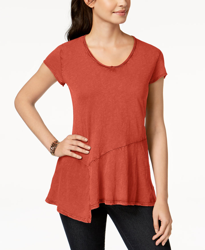 Style & Co Cotton Peplum Hem T-Shirt