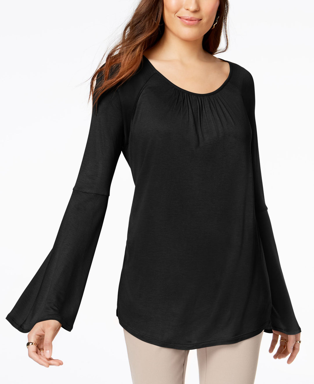 Lantern-Sleeve Top
