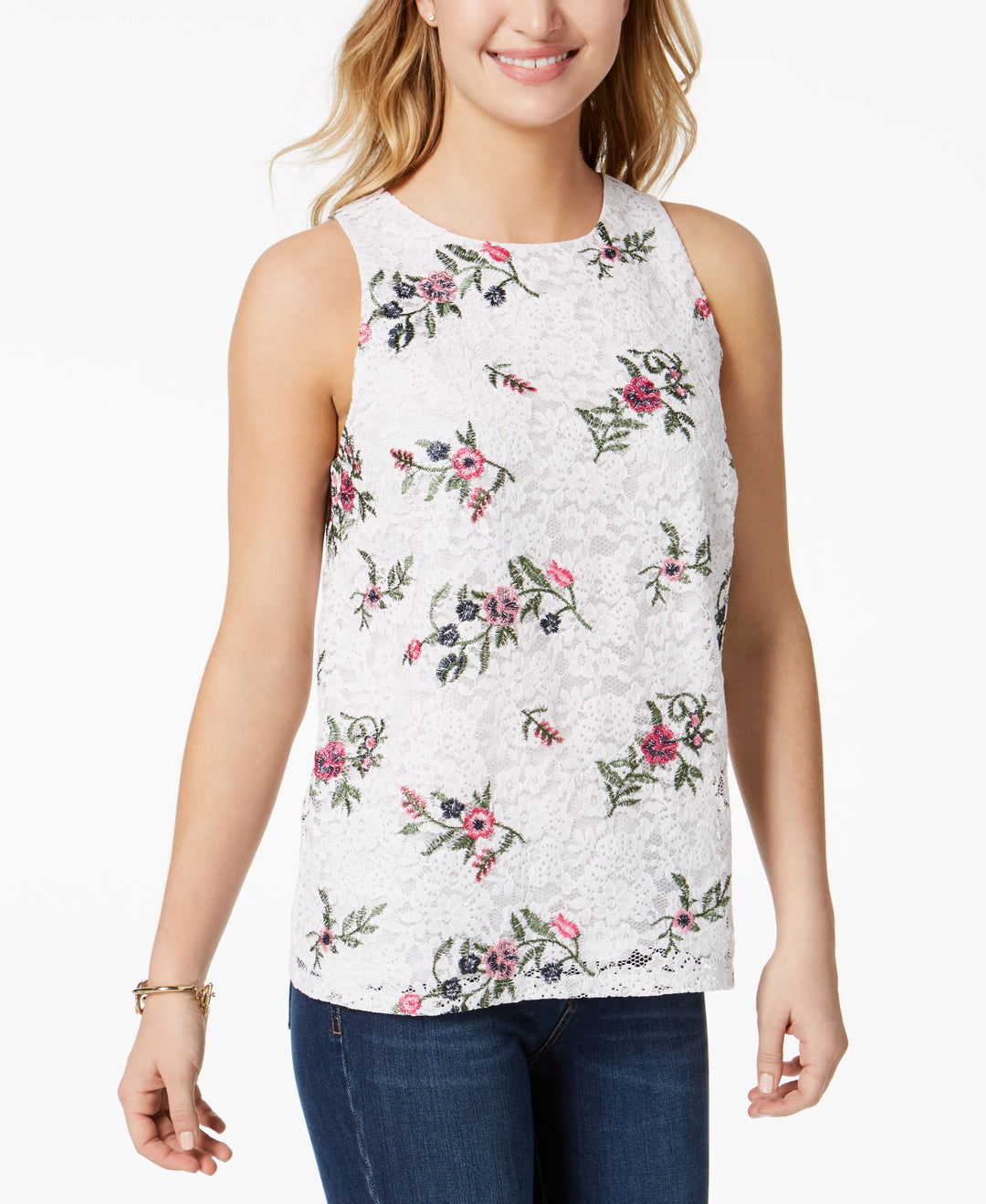 Charter Club Embroidered Lace Top