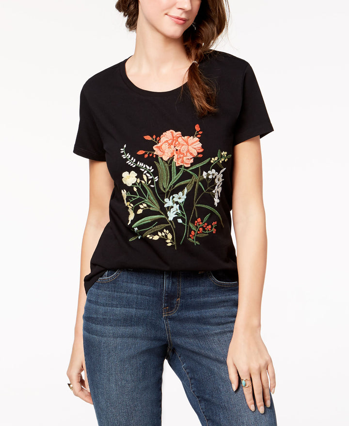 Style & Co Petite Embroidered T-Shirt