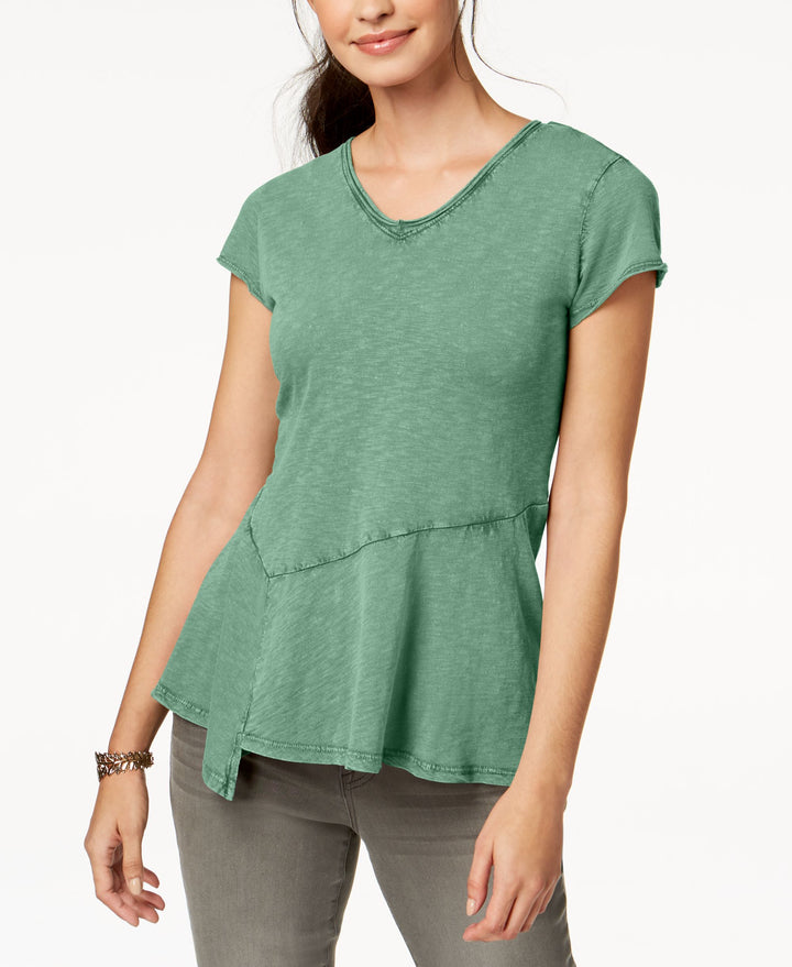 Style & Co Cotton Peplum Hem T-Shirt