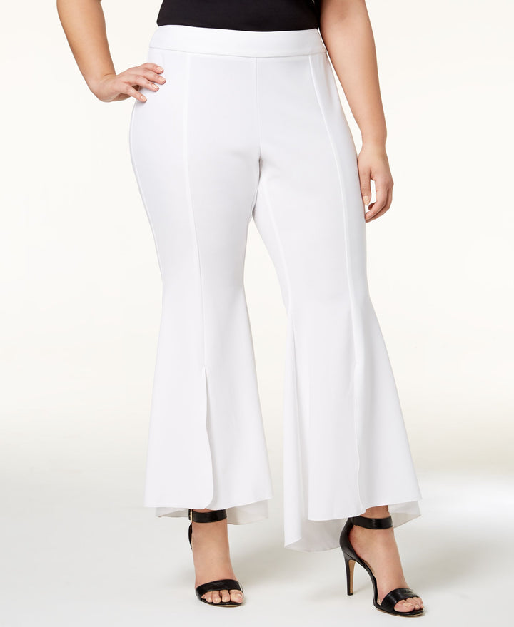 Plus Size Flared High Low Hem Pants
