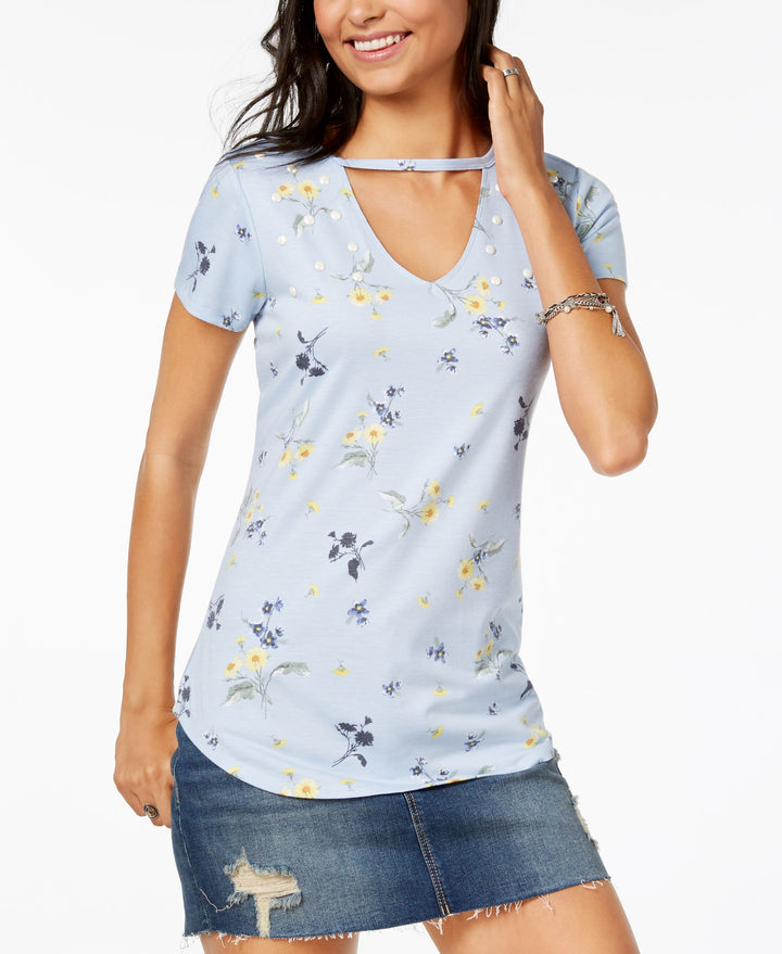 Ultra Flirt By Ikeddi Juniors Embellished Choker T-Shirt
