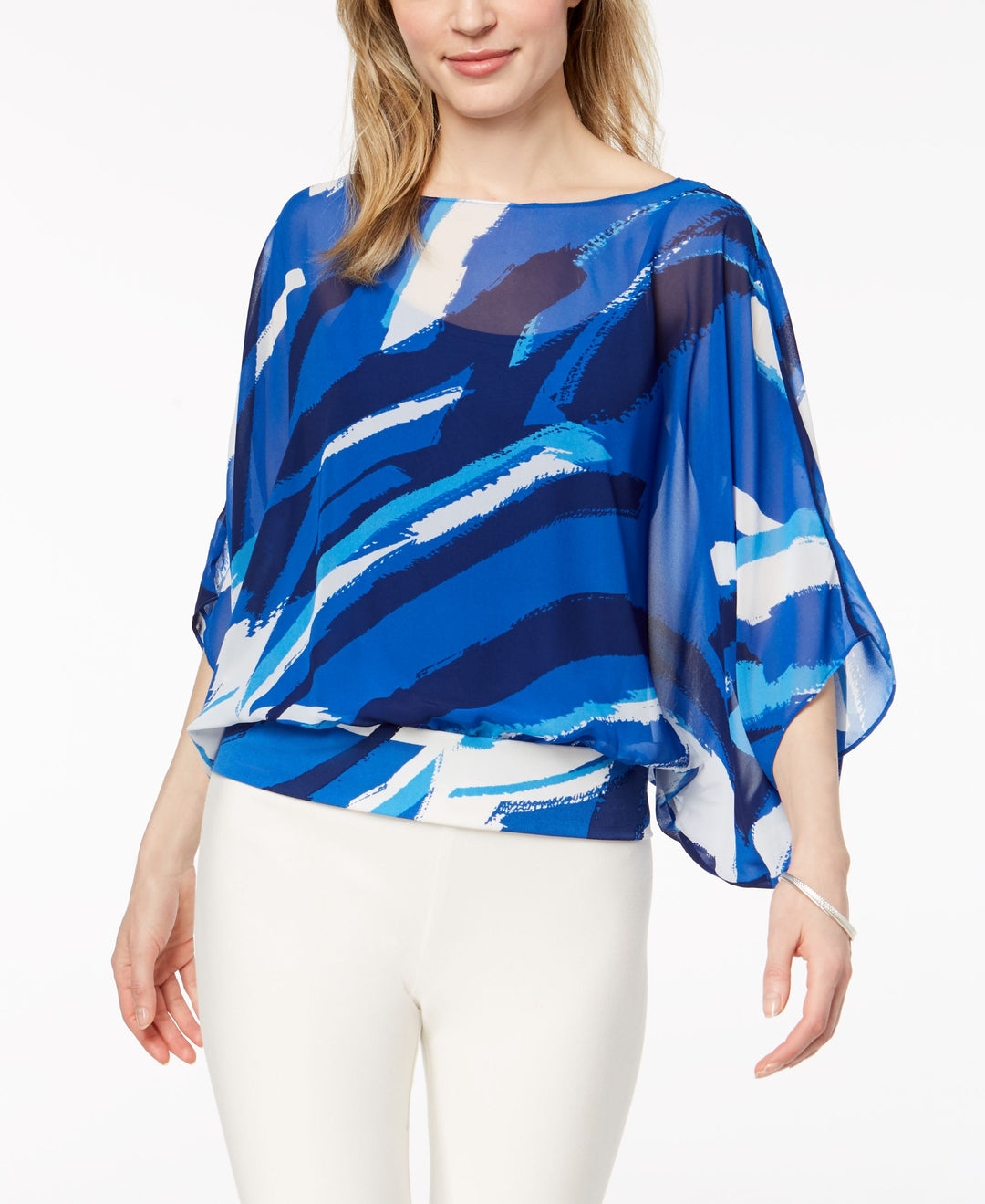 Alfani Printed Chiffon Top
