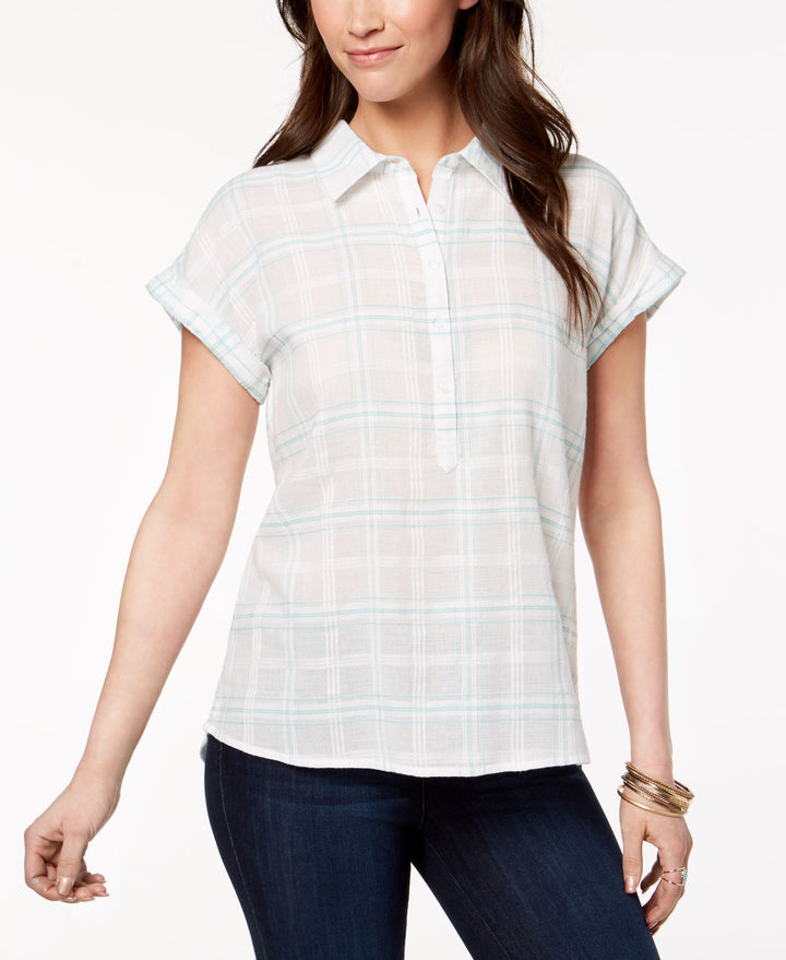 Style & Co Plaid Cotton Shirt