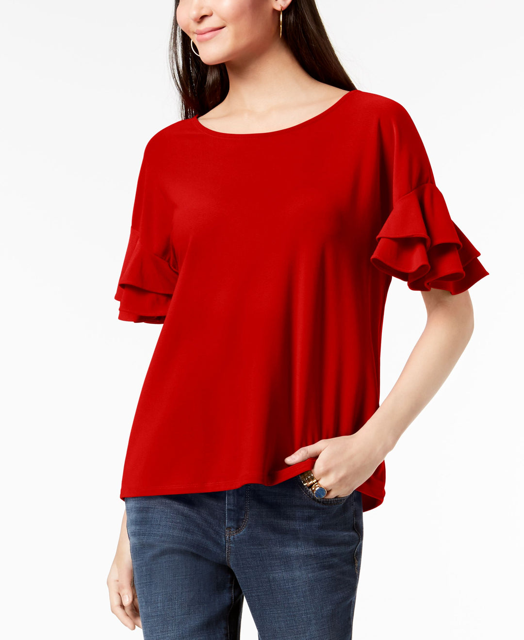 Ruffled Sleeve Top