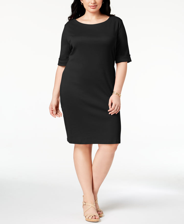 Plus Size Cotton Shift Dress