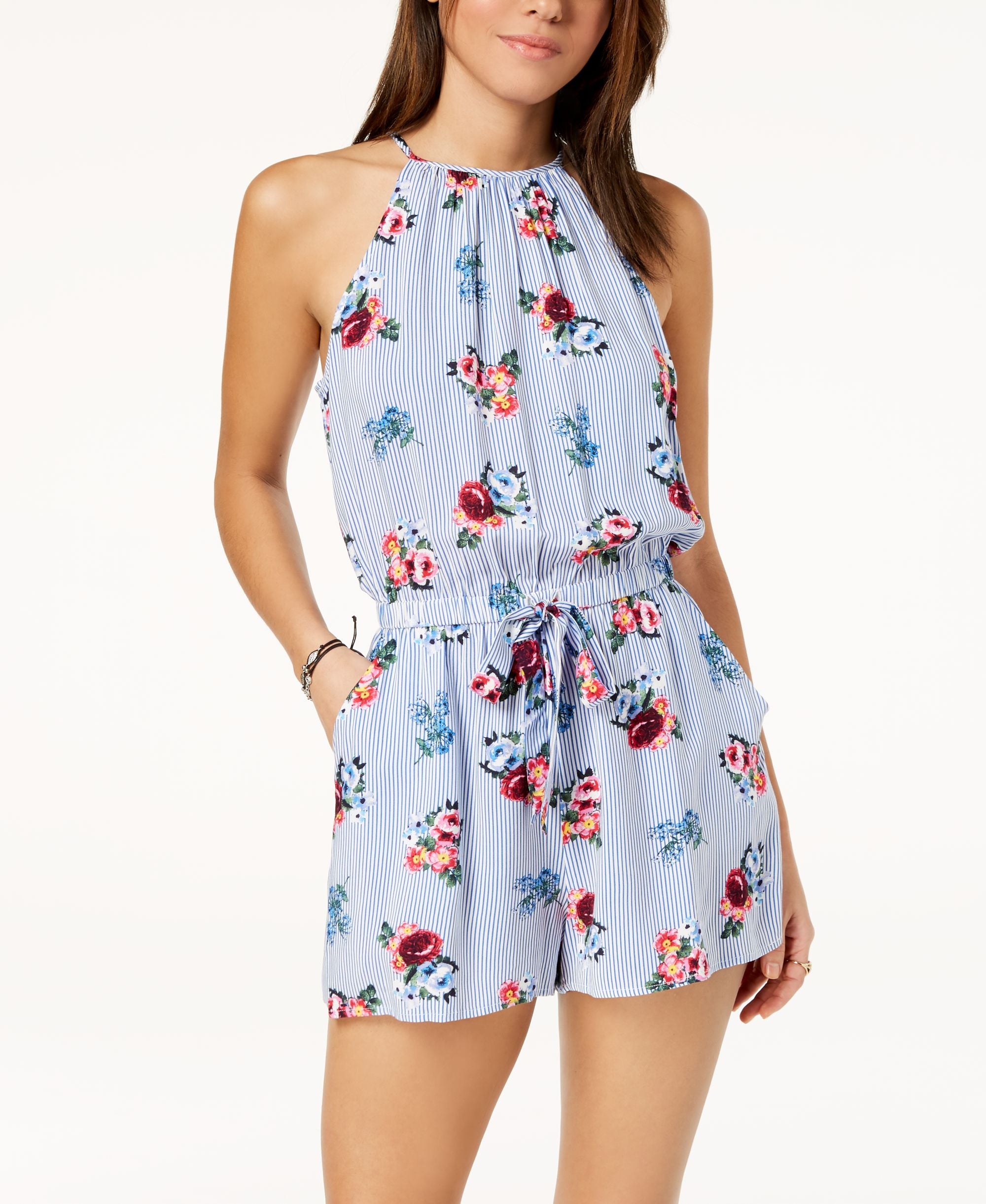 Be Bop Juniors Printed Drawstring Romper