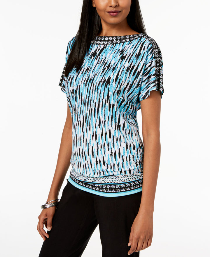 JM Collection Boat Neck Dolman Sleeve Top