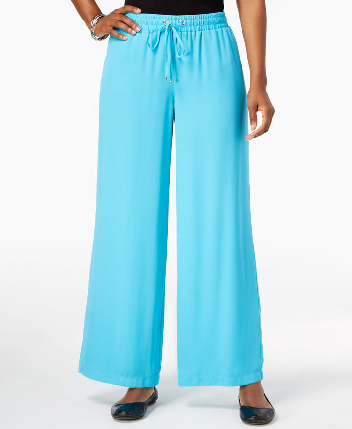 Wide-Leg Drawstring Pants