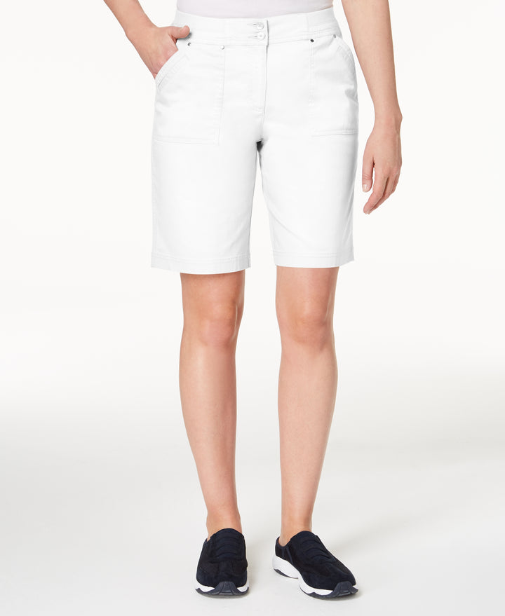 Ribbed-Waist Utility Shorts