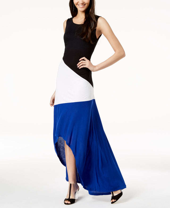 Petite Colorblocked High Low Maxi Dress