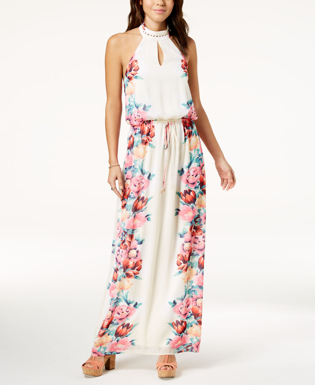 juniors floral maxi dresses MODA NOVA Juniors Boho Floral Long Sleeves Maxi Dress