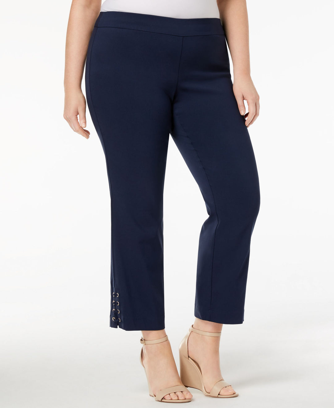 JM Collection Plus Size Lace Up Ankle Pants