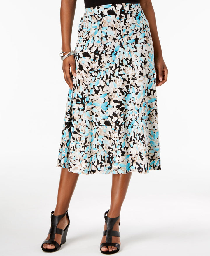 JM Collection Printed Jacquard Midi Skirt