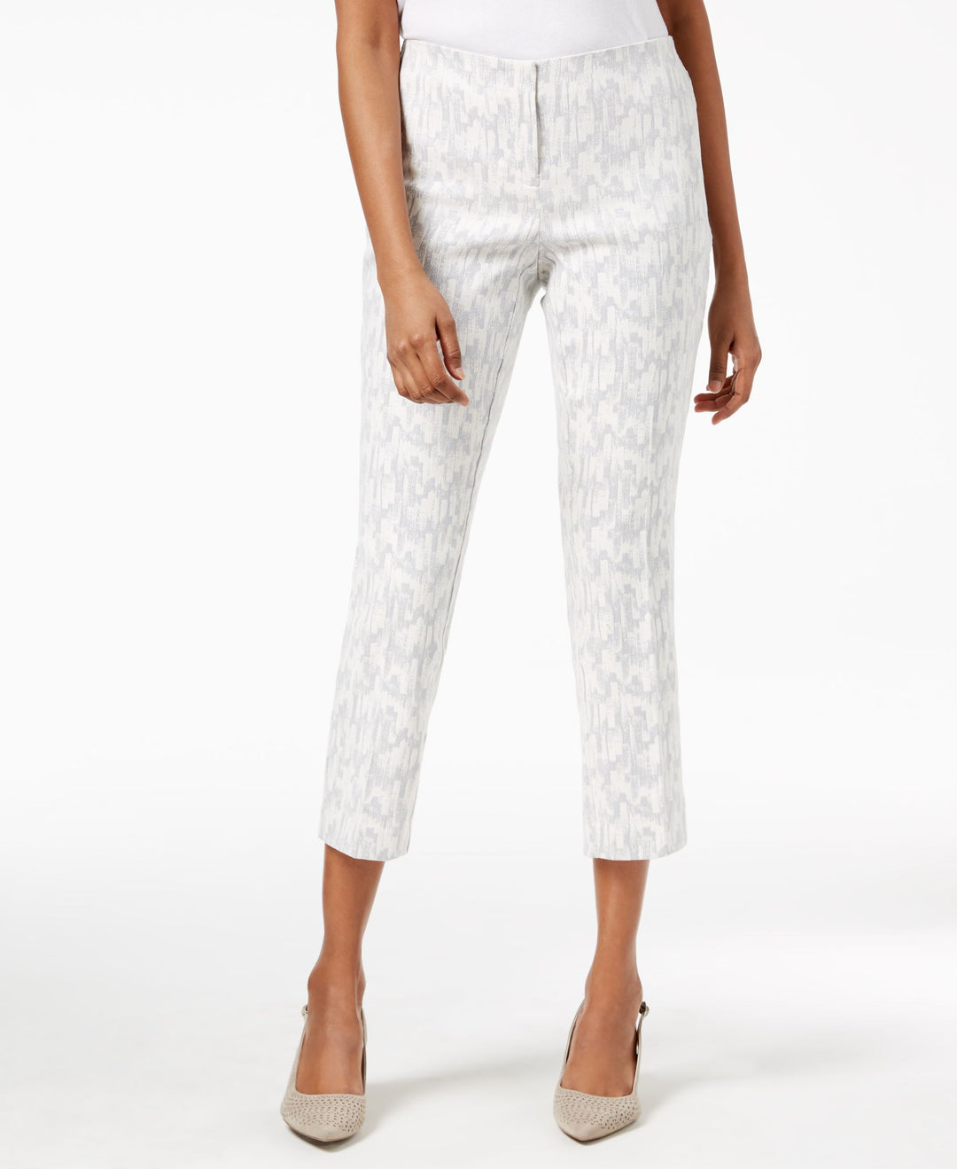 Alfani Metallic Jacquard Capri Pants
