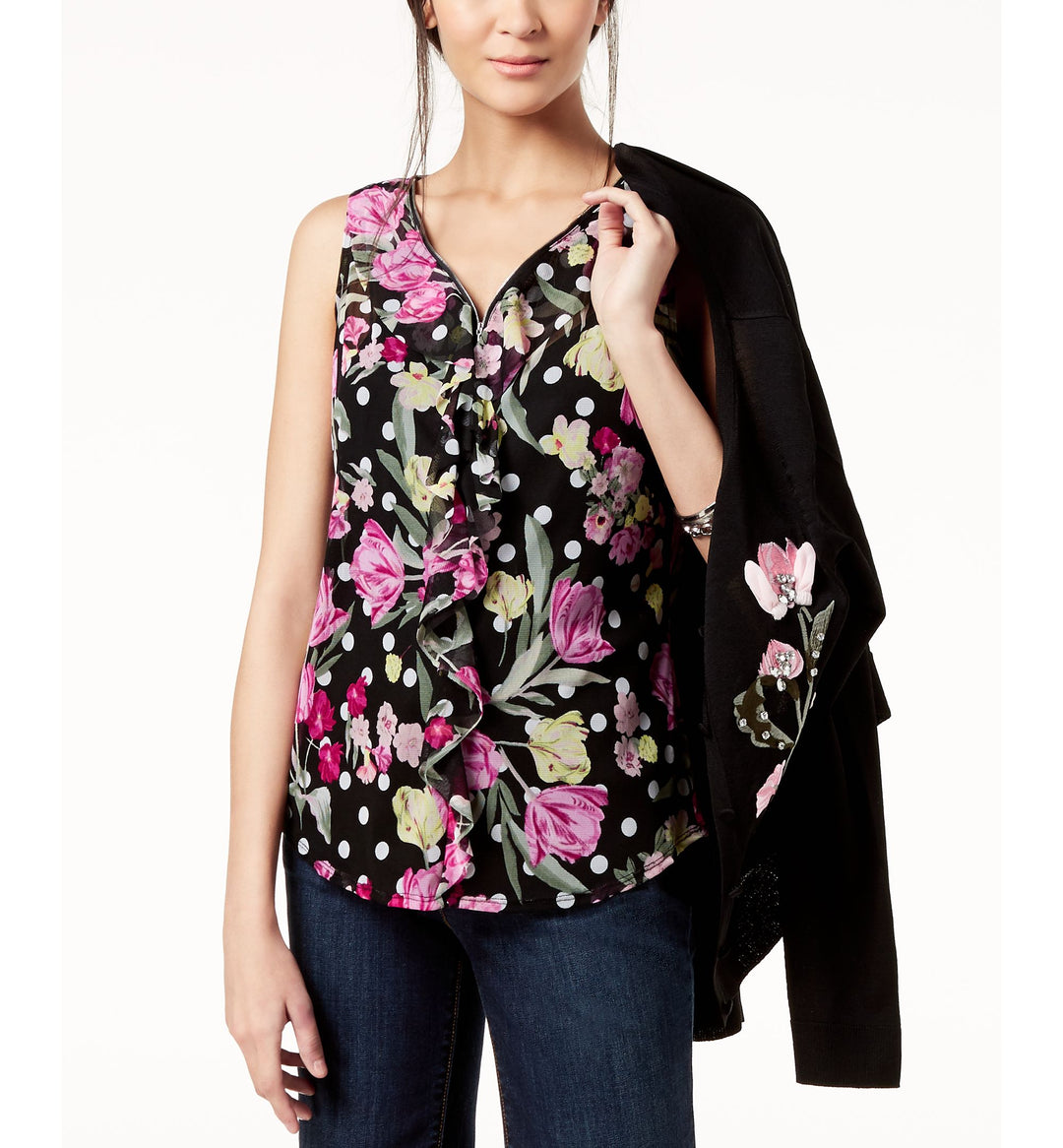 Ruffled V Neck Top