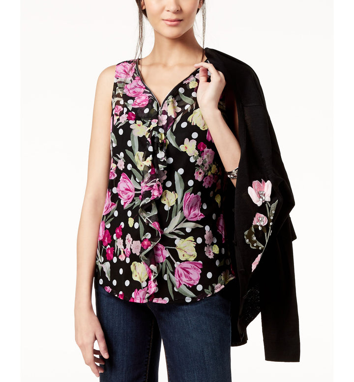Ruffled V Neck Top