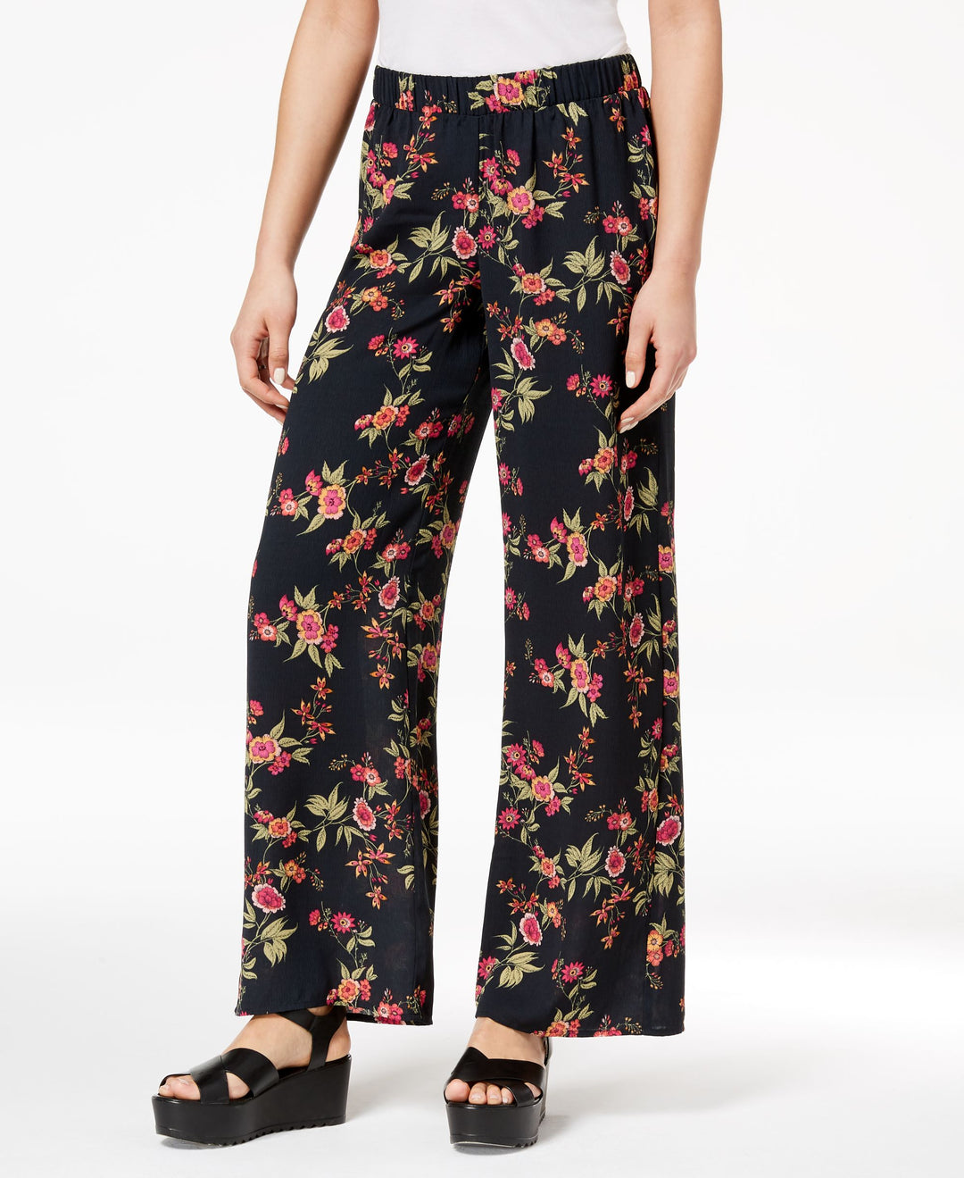Hippie Rose Juniors Printed Wide Leg Soft Pants