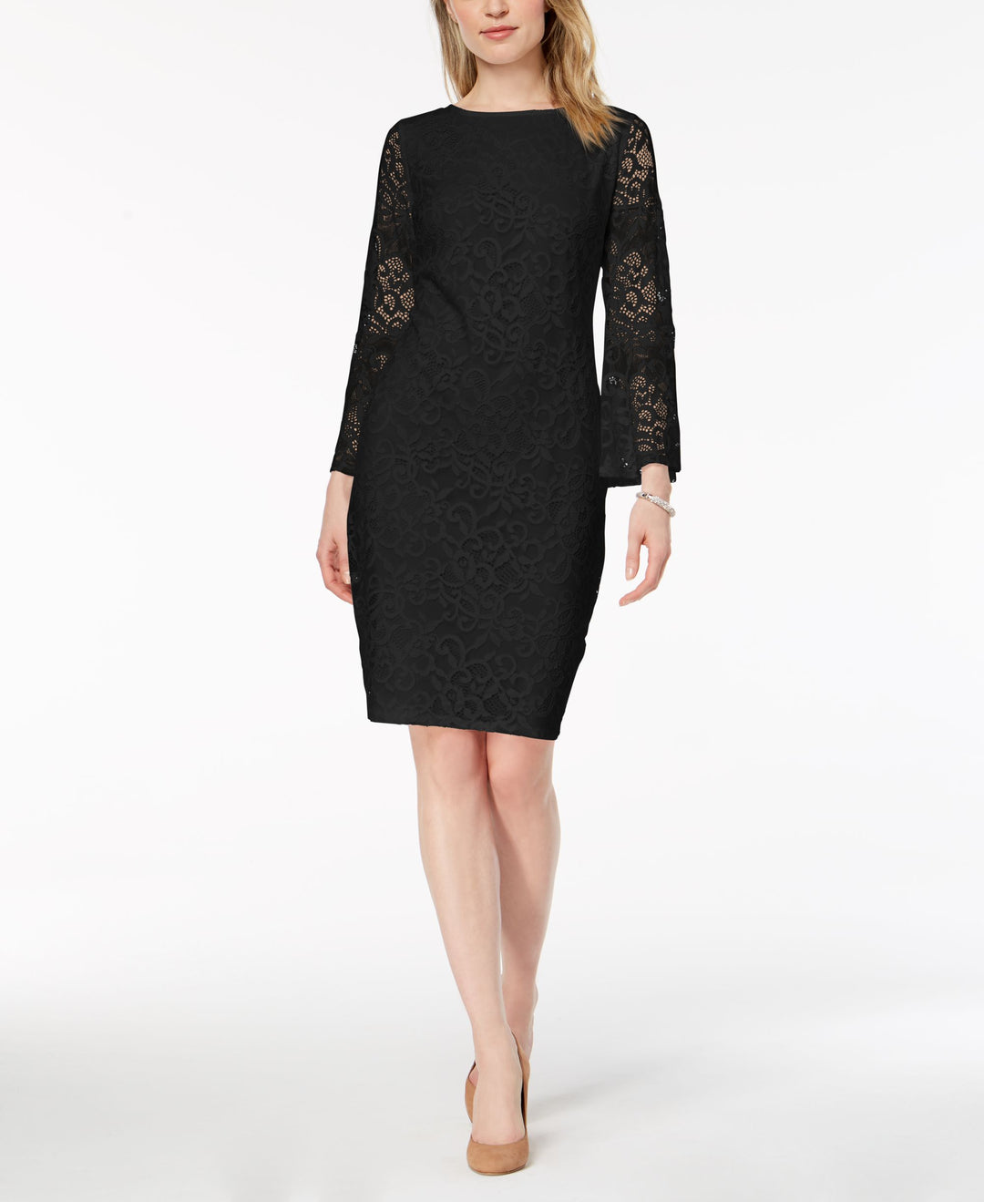 Alfani Petite Lace Bell Sleeve Dress