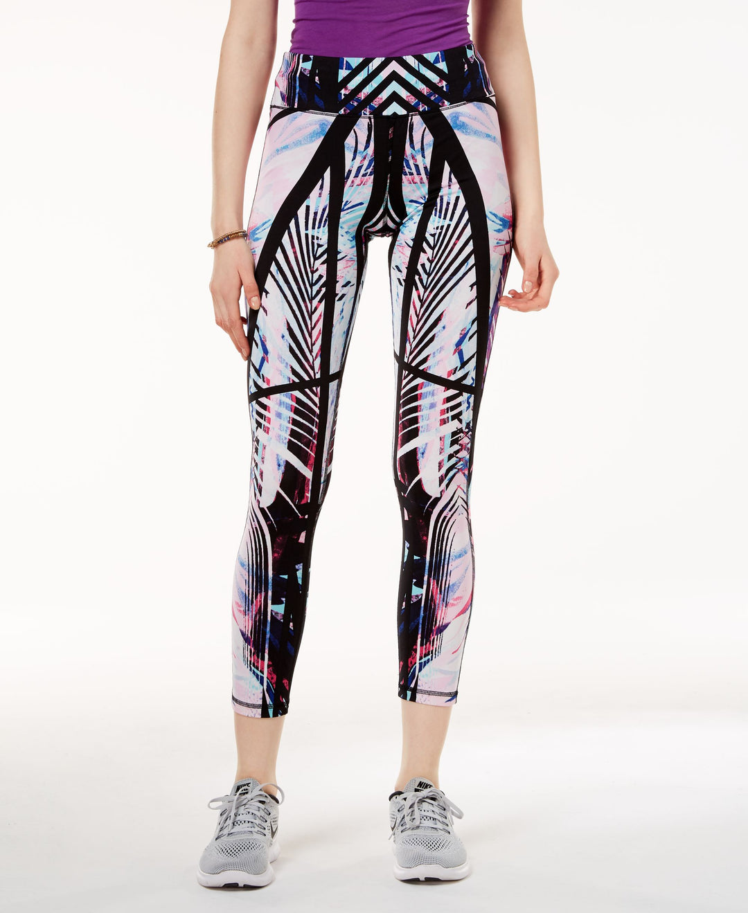 Active Juniors' Palm-Printed Yoga Leggings
