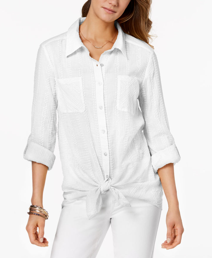 Style & Co Petite Tie Hem Shirt
