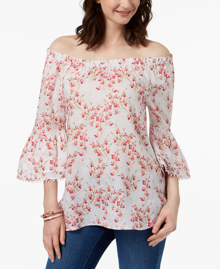 Charter Club Linen Bell Sleeve Top
