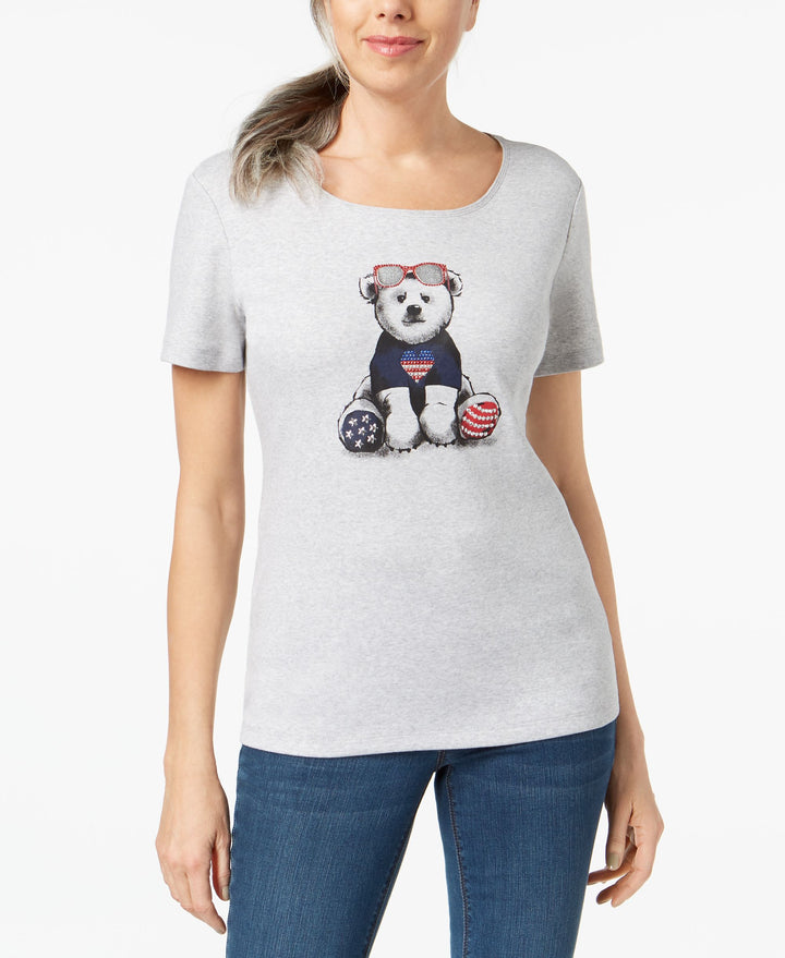 Karen Scott Americana Cotton Graphic Print T-Shirt