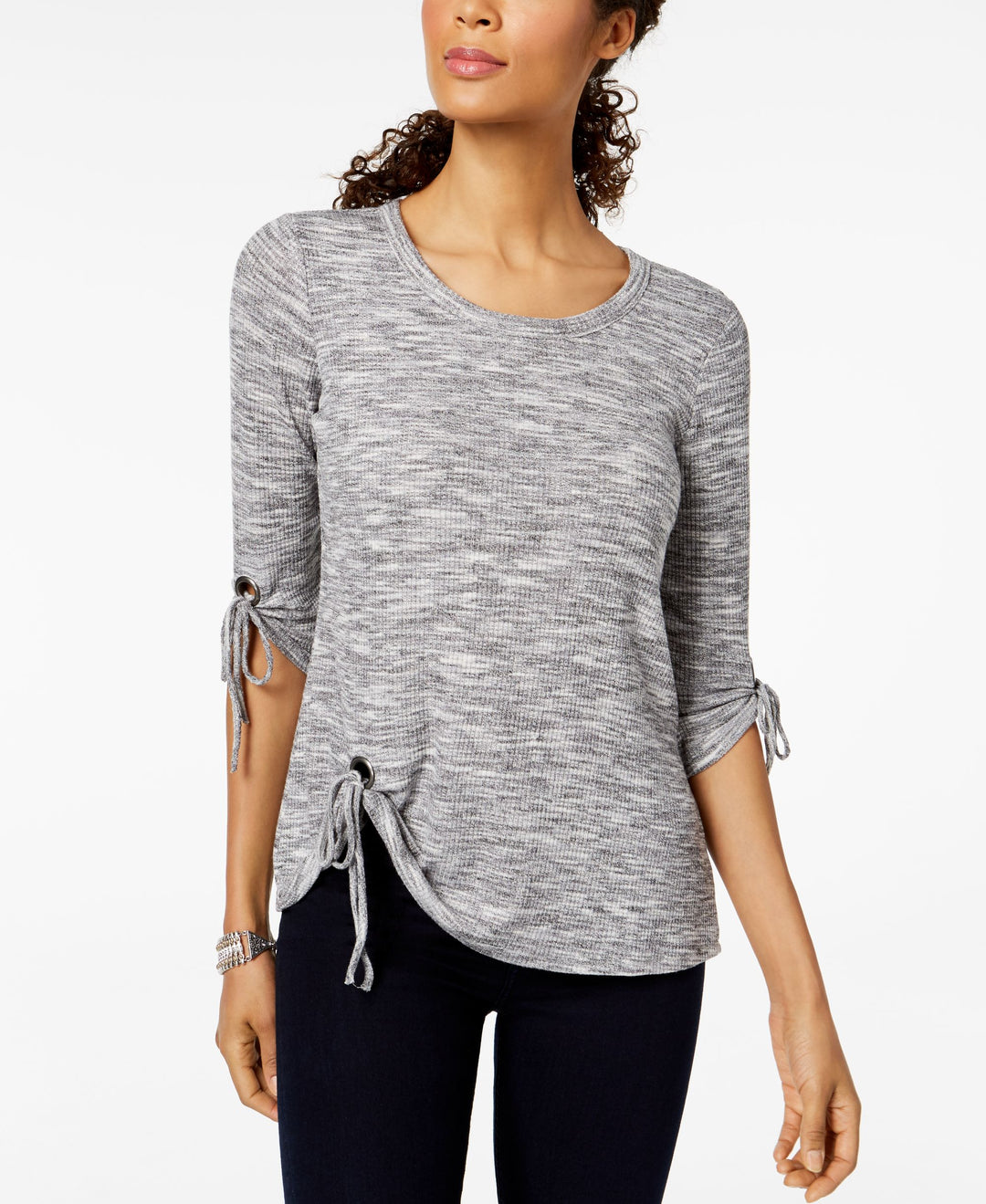 Style & Co Marled Asymmetrical Hem Top