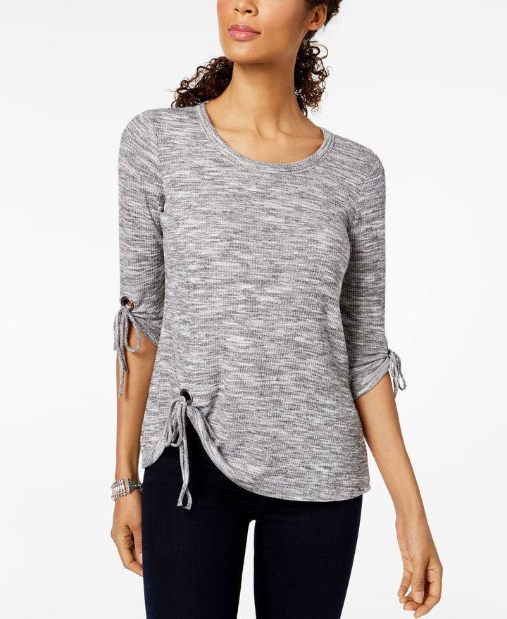 Style & Co Marled Asymmetrical Hem Top