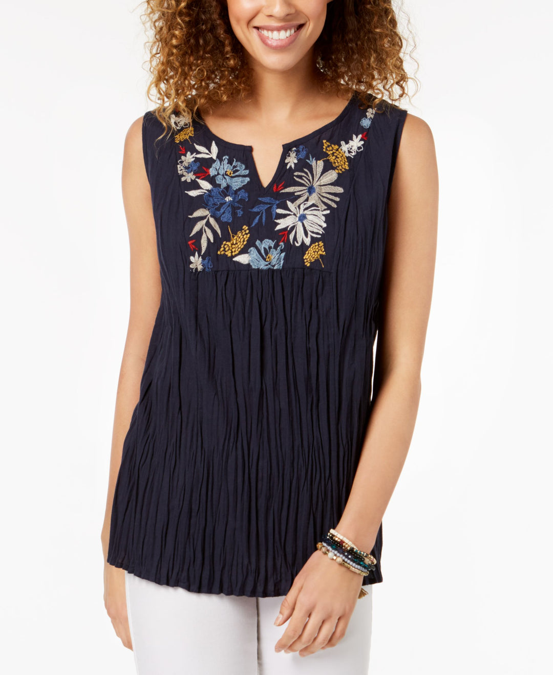 Style & Co Cotton Embroidered Top