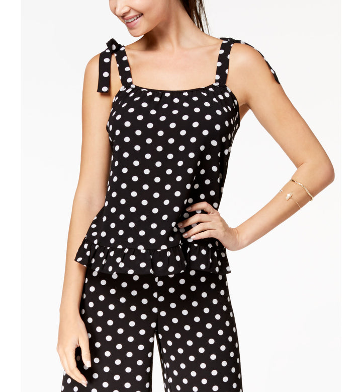 Ultra Flirt By Ikeddi Juniors Printed Ruffle Trimmed Tank Top
