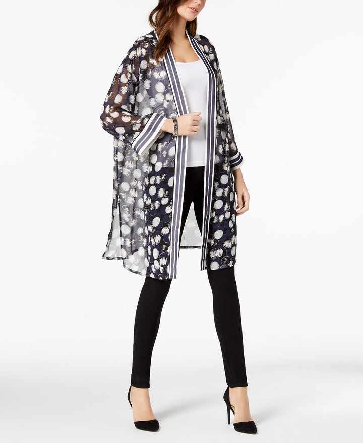 Alfani Petite Long Printed Kimono Jacket