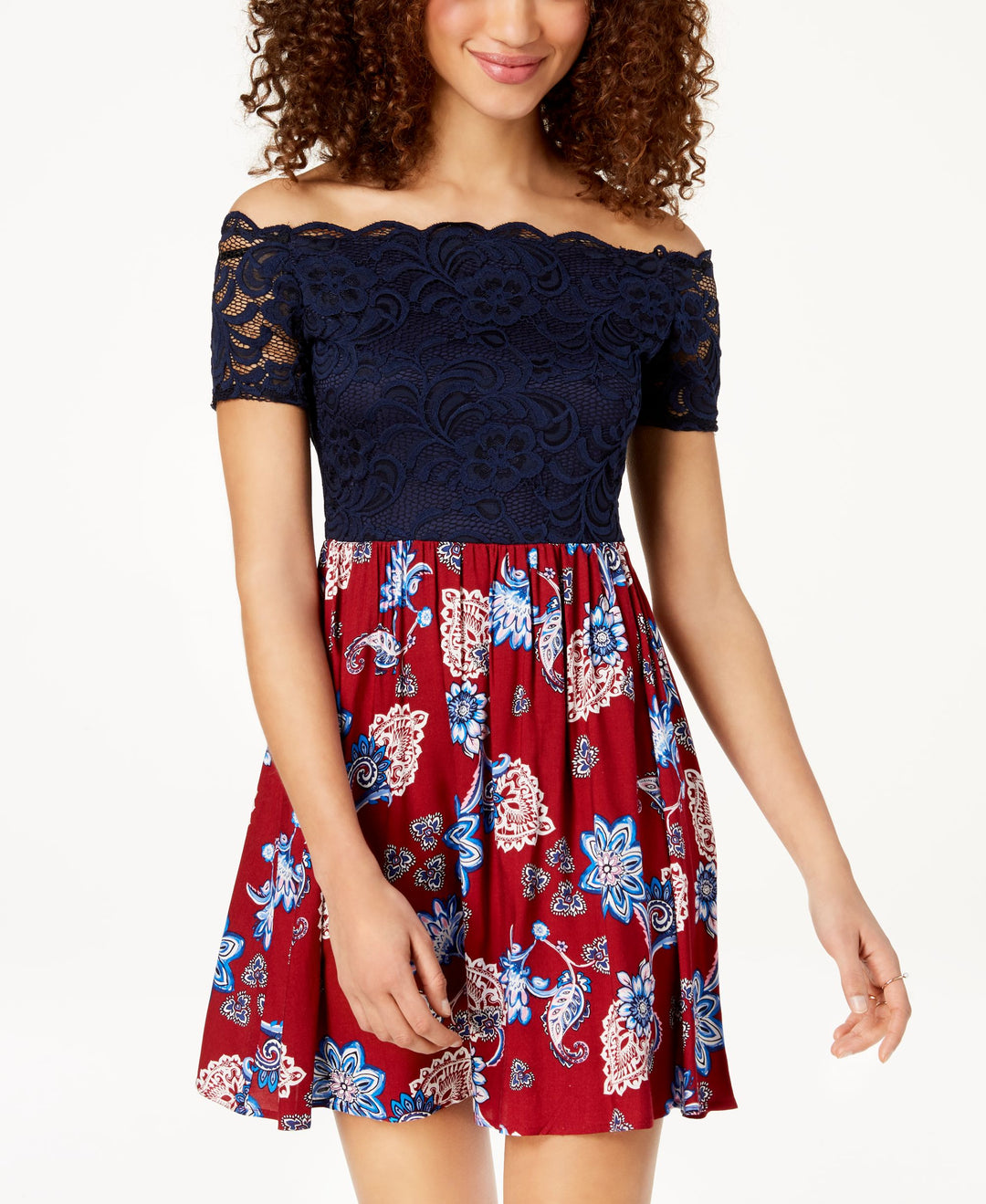 city studios juniors lace back fit & flare dress City Studios Junior's Lace Back Fit & Flare Dress Blue Size 15 - Bed Bath & Beyond