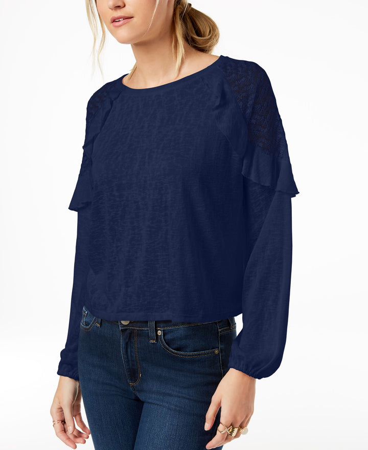 Maison Jules Lace Shoulder Top