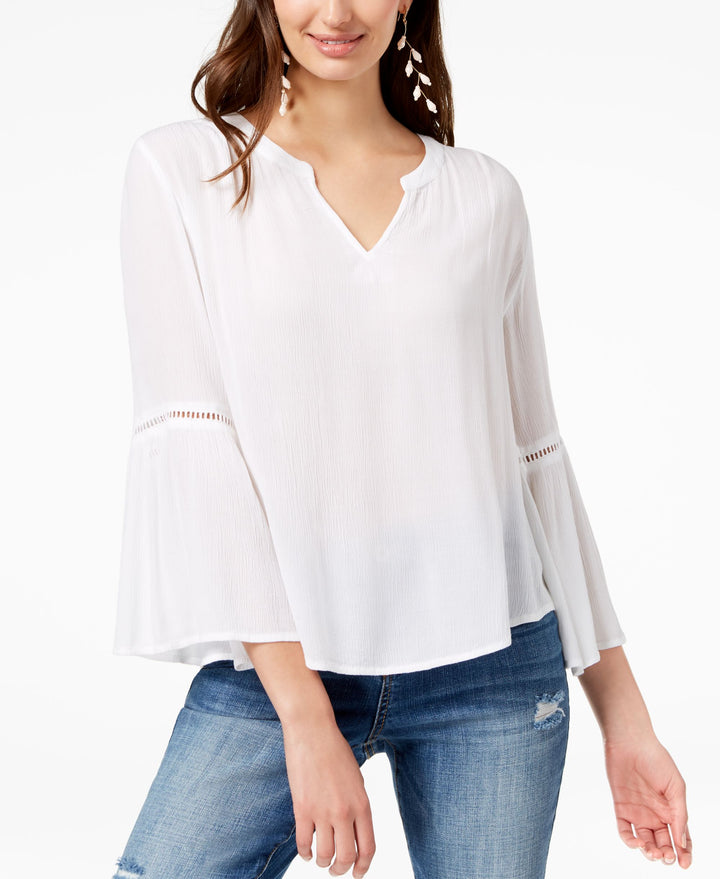 Ladder Trim Bell Sleeve Top