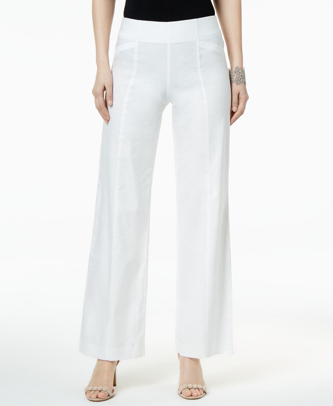 Linen Blend Wide Leg Pants