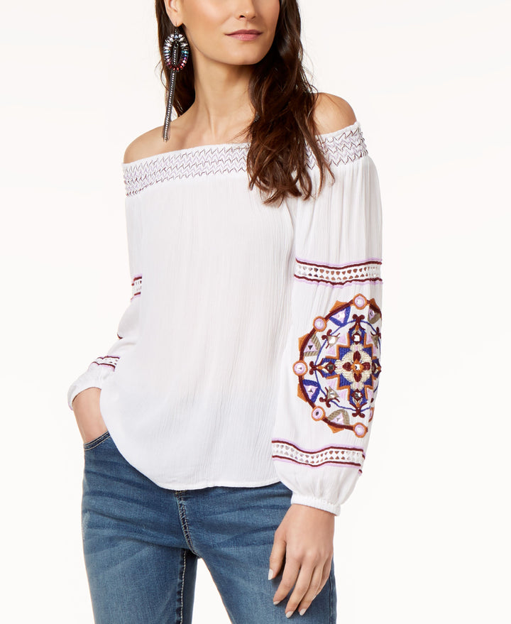 Off The Shoulder Embroidered Top